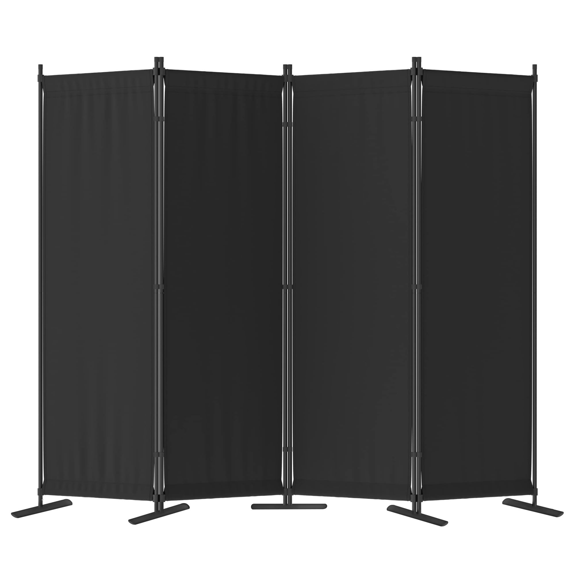 Morngardo Room Divider, Folding Privacy Screens, 4 Panel Room Partitions, 88" Foldable Wall Dividers, Portable Separating for Home Office Bedroom Dorm Decor (Black)