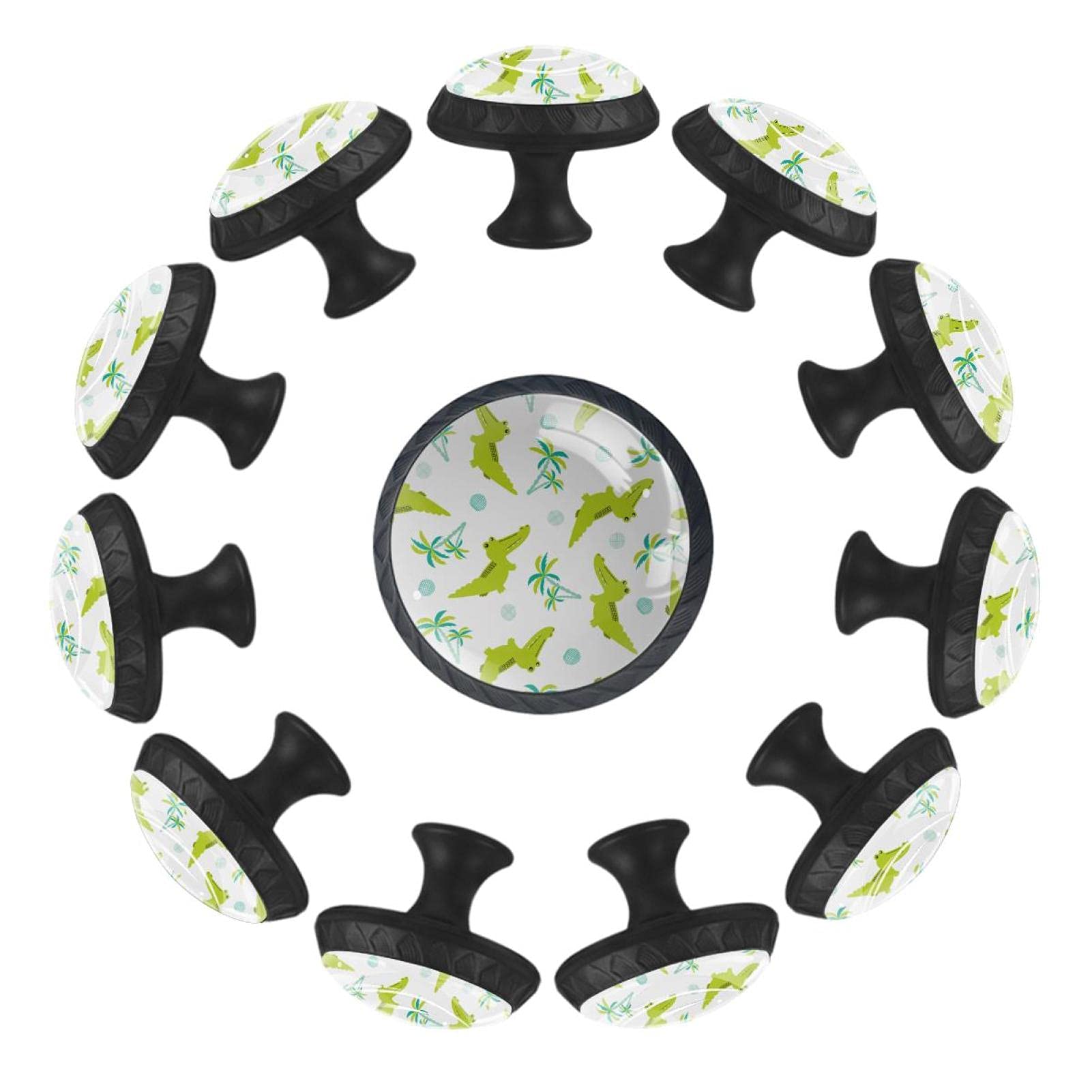 Boutons de tiroir ronds crocodile 35 mm en lot de 12 de haute qualité