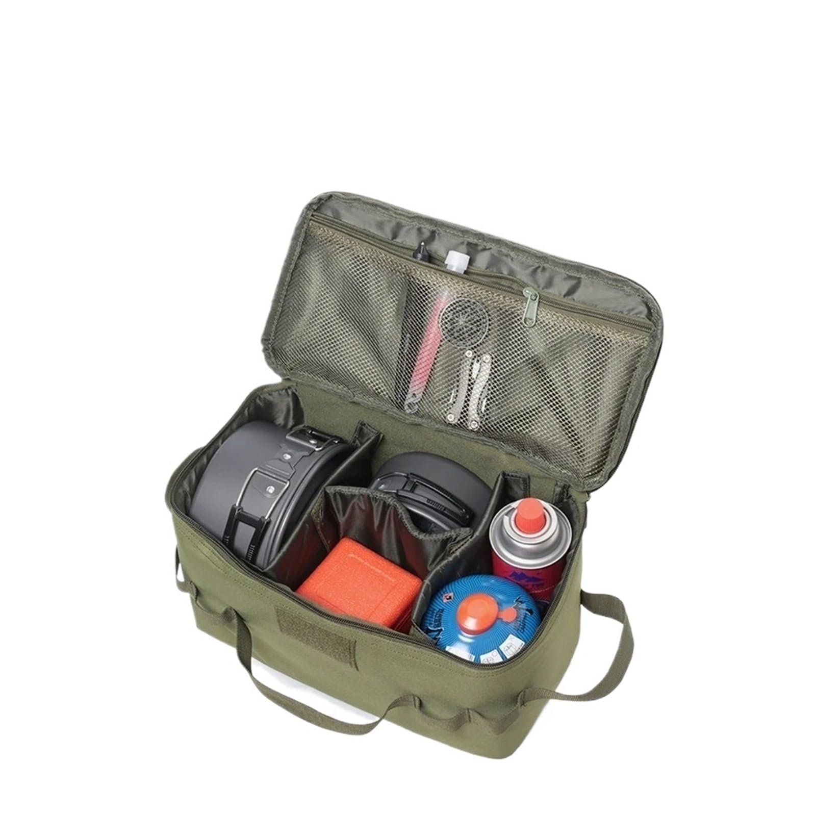 Borsa da Picnic Borsa portaoggetti da Campeggio all'aperto Borsa portautensili di Grande capacità Borsa for Utensili da Picnic(Khaki)