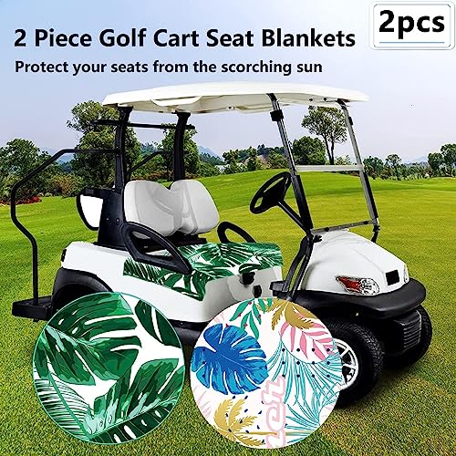 Femococ 2 Piece Golf Cart Seat Blanket Golf Cart Seat Covers 100% Microfiber Club Car Seat Covers 52X32'' Universal For All Ezgo, Yamaha & Club Car #TOP1
