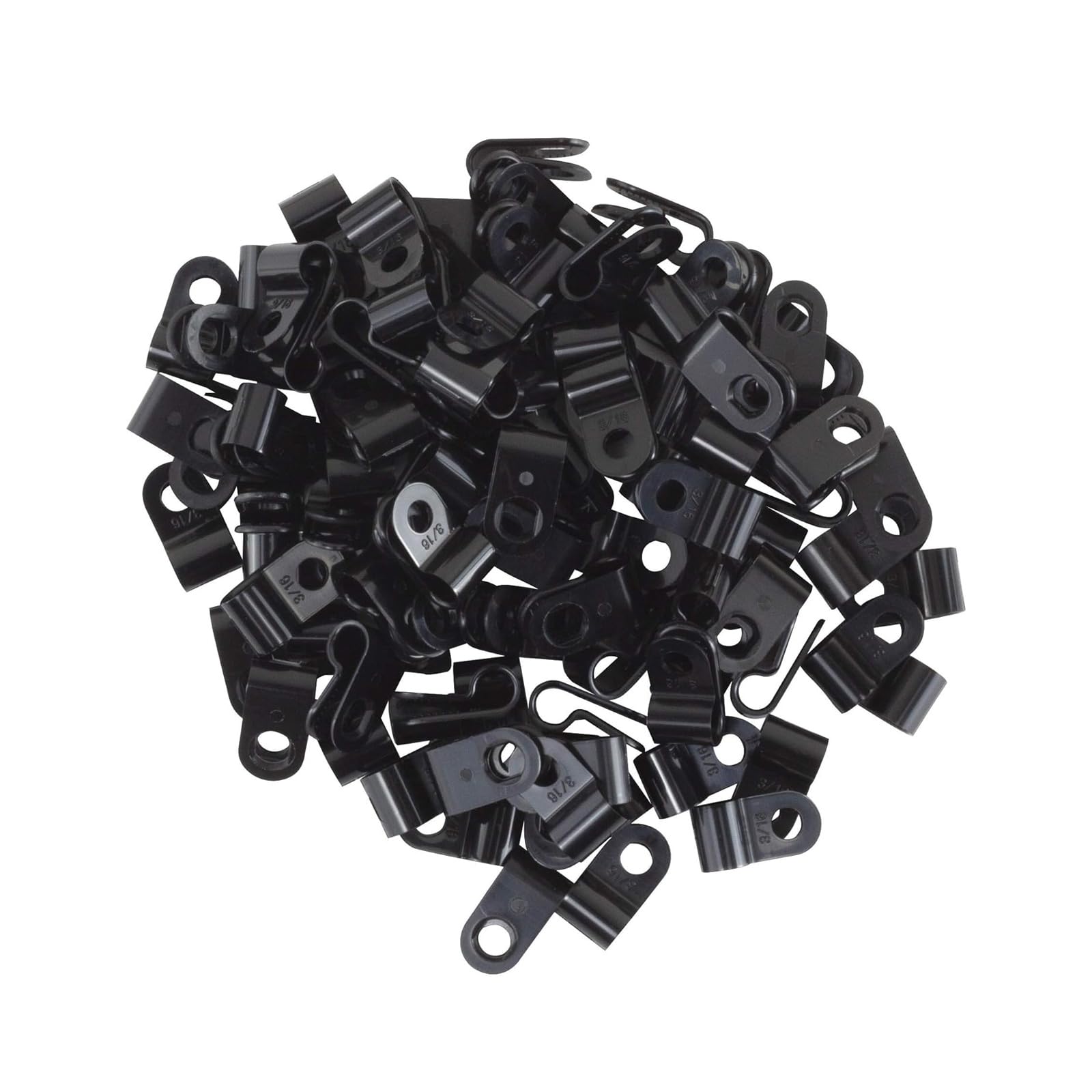 TRHDFW 100x Nylon Plastic P Clips Black Fasteners for Conduit Cable Tubing & Sleeving - Image 2