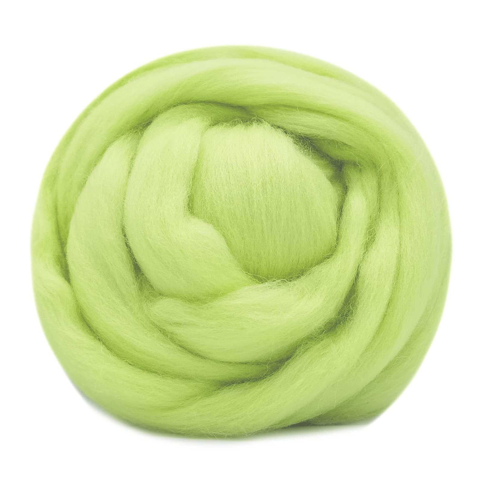 100G Light Green Felting Wool - 20 Color Options for Needle Felting Kit - 19 Microns Fast to Felt