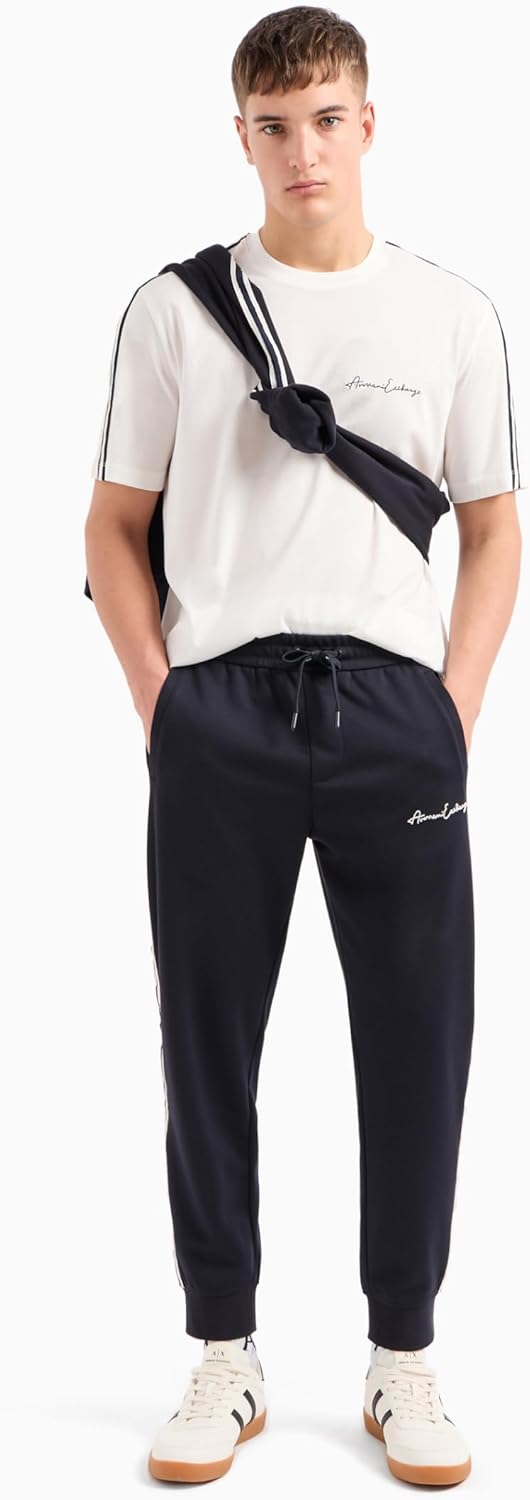 Armani Exchange Mens Regular Fit Cotton Jersey Signature Logo Tee - Image 4