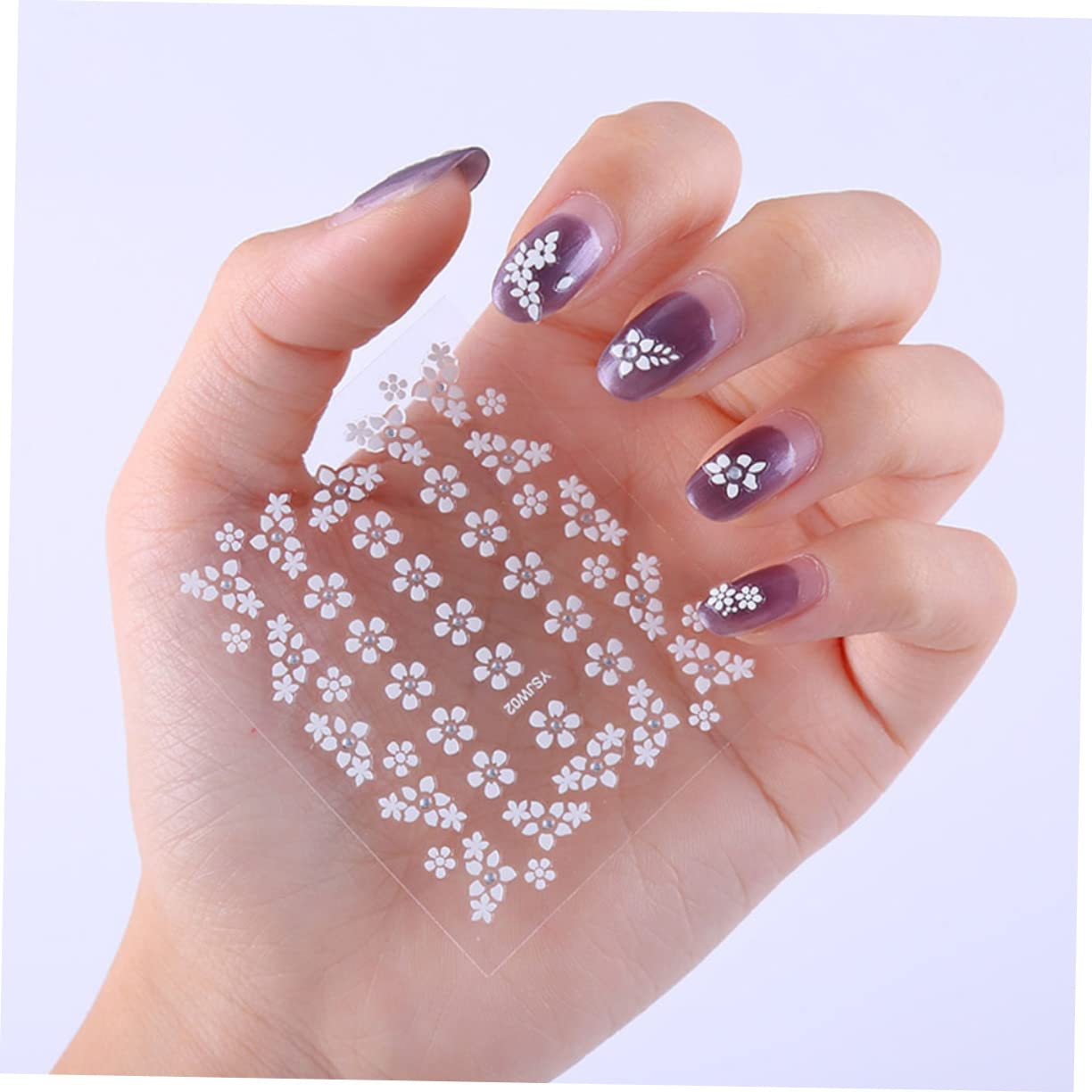 Healeved 150hojas Páginas De Calcomanías Para Uñas Decorativas Pegatinas De Arte De Uñas Diseño De Flores Accesorios Para Manicura Apto Para Hogar y Salón De Belleza