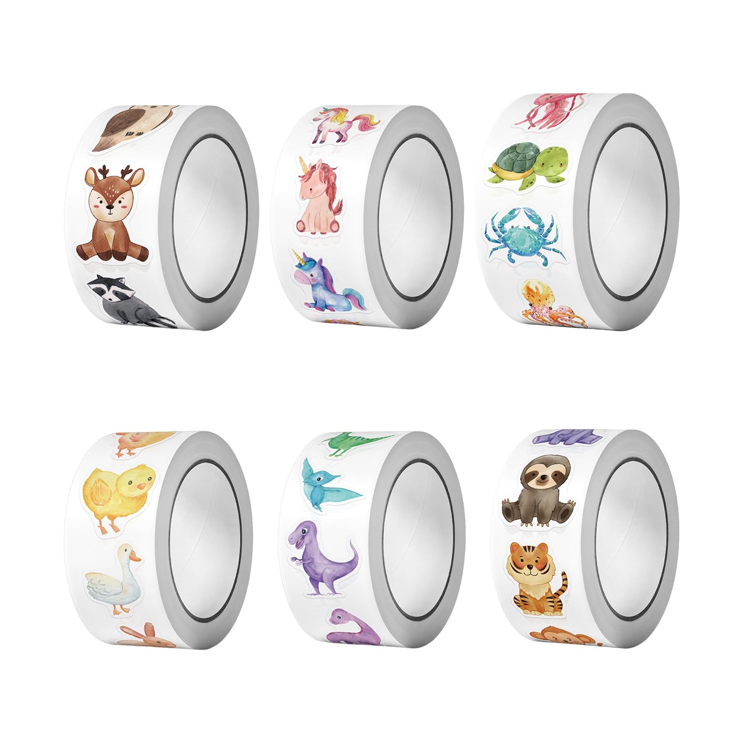 Eowvisn Color 3000 Cartoon Animal Stickers, Self-Adhesive Cute Stickers, Children's Reward Gifts, Gift Packaging Decoration.