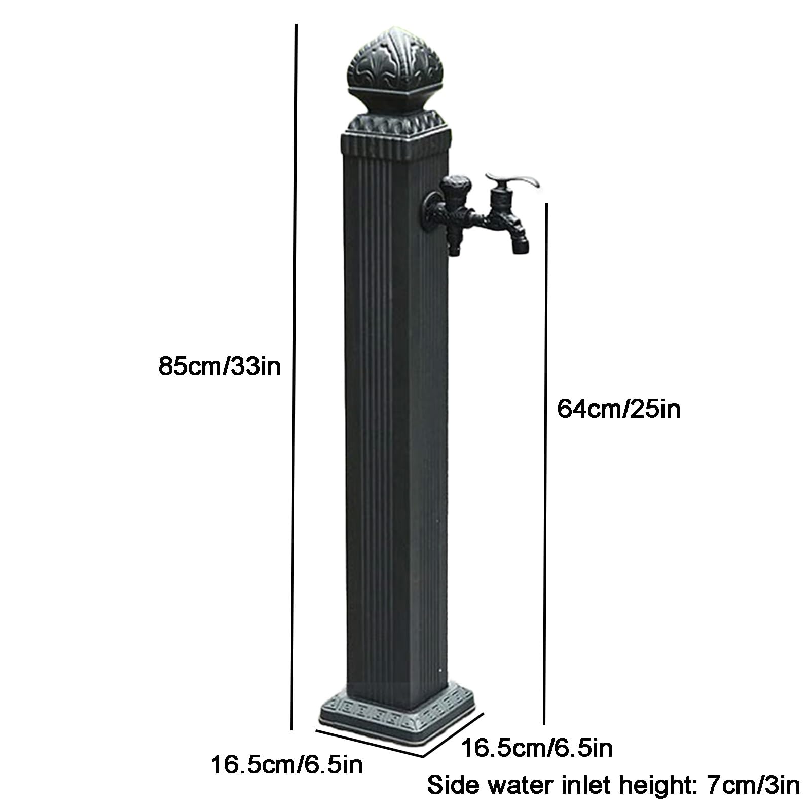 XBTGS Colonna d'acqua da giardino antigelo, autoportante, 83,8 cm, per irrigazione e lavaggio, rubinetto esterno durevole, soluzione per irrigazione da giardino resistente alle intemperie, 85 C, 85 cm