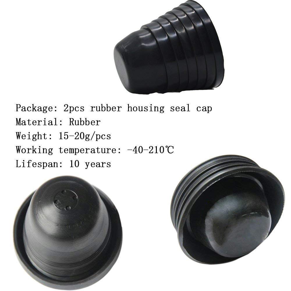 X AUTOHAUX 2pcs 50mm 55mm 60mm 65mm Voiture Caoutchouc Phare Poussière Couvercle Casquettes