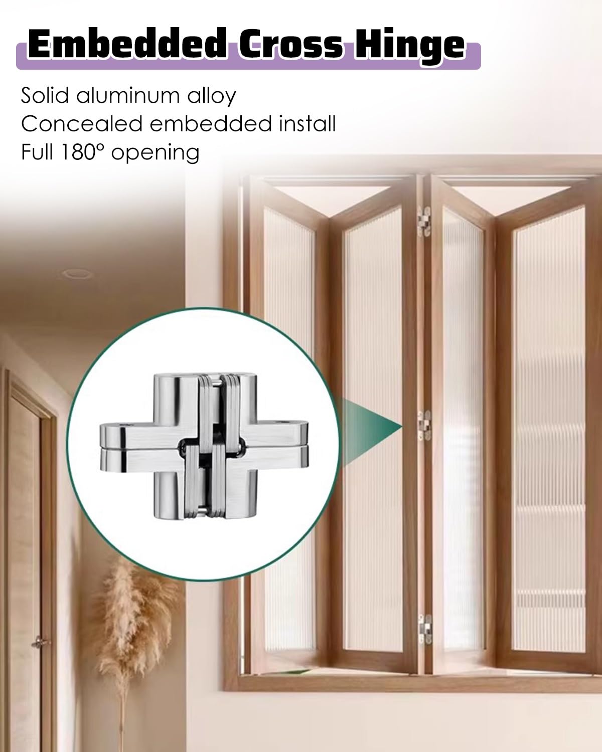 Kit de herrajes para puerta plegable con riel para ahorrar espacio, se adapta a paneles de bolsillo de vidrio y madera, fácil instalación