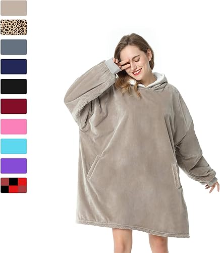 Vista 129 de LetsFunny Manta con capucha, manta de forro polar Sherpa de gran tamaño, súper suave, cálida y acogedora con bolsillo gigante, para mujeres, Aguacate
