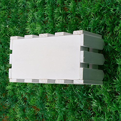 hongfei Wood Picket Fence Planter,Wooden Flower Box Decorative Decking Boards for Home decoration,Wedding Decor,DIY Flower Arrangement (White)
