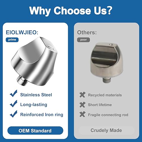 Miniatura 3 de WB03X32194 WB03T10329 - Pomo para estufa de gas GE Café, WB03X25889 Perillas de control de quemador de perfil de acero inoxidable para las series