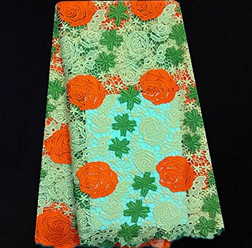 5 Yds Guipure Lace Fabric, High Class African Cord Lace Fabric, Water Soluble Lace for Dress (07)