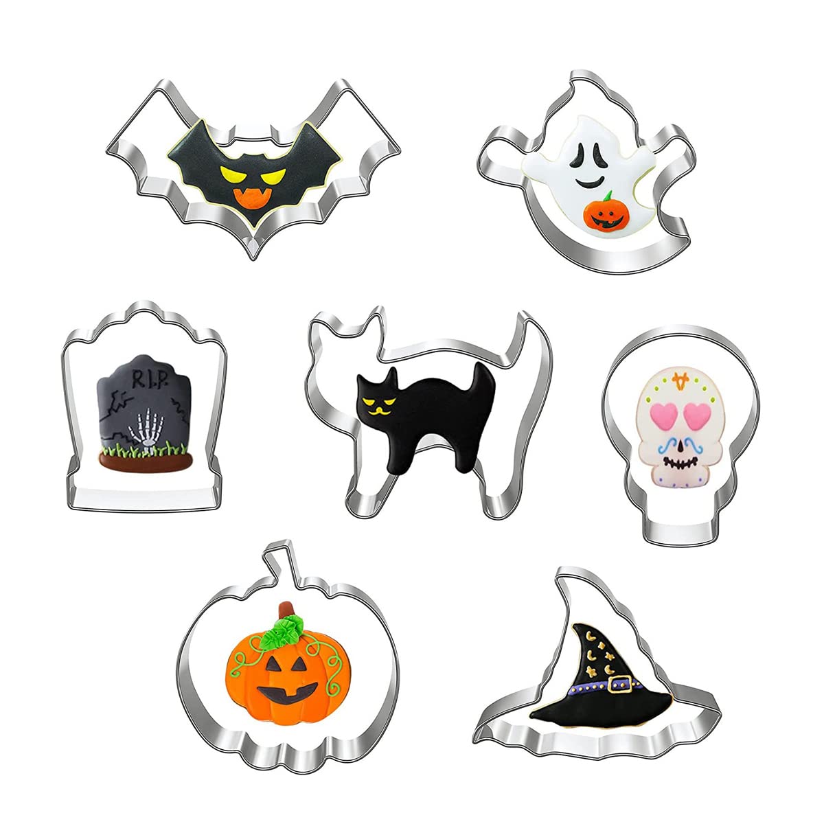 ZHOUHON 7 Stück Halloween Ausstecher Ausstecher Halloween Keksausstecher Ausstechformen ()
