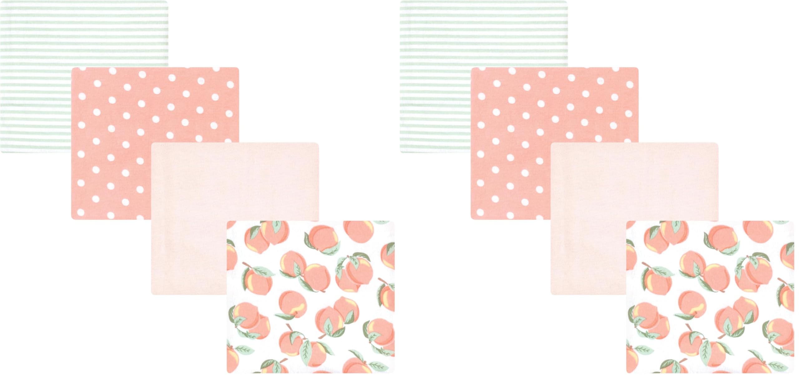 Hudson Baby Unisex Baby Cotton Flannel Receiving Blankets, Sweet Peach, One Size (Pack of 2)