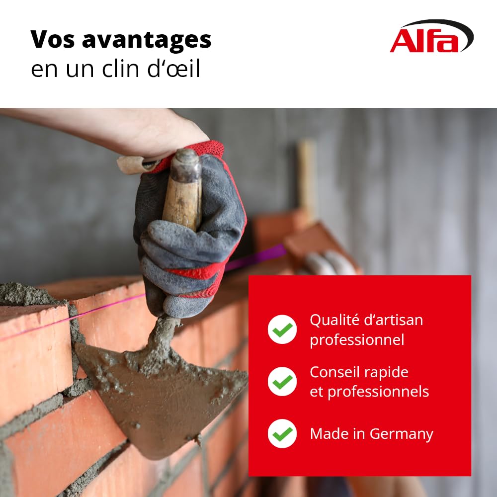Alfa Cordeau de maçon – Cordon alignement précis – 100 m – 1 pièce
