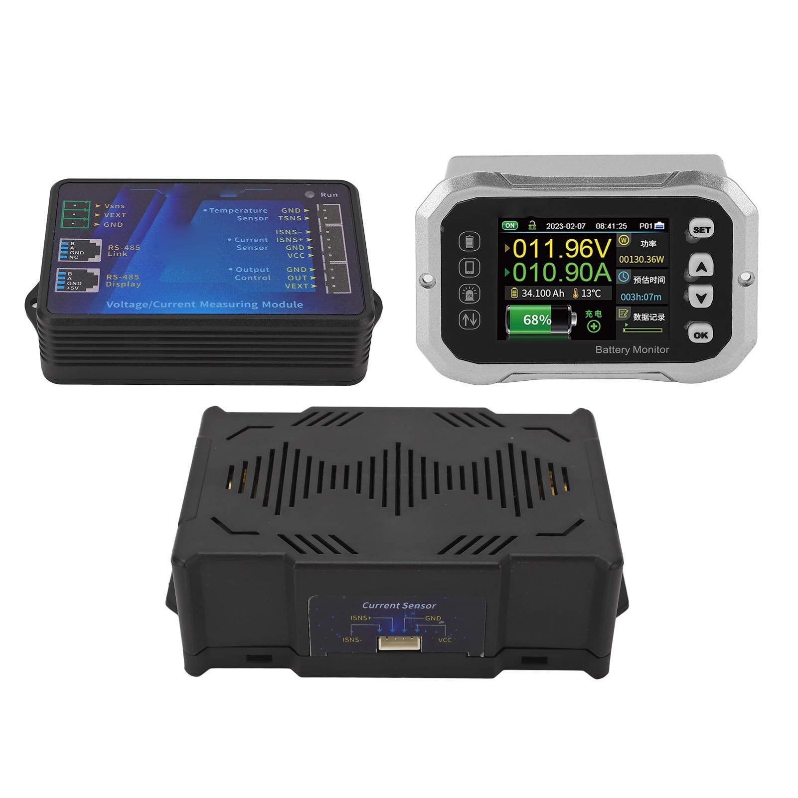 Compatibile con batterie al litio ferro fosfato e ternarie - Monitor e tester da 600 A con shunt in ottone - Display a colori da 2,4 pollici per il monitoraggio della capacità di