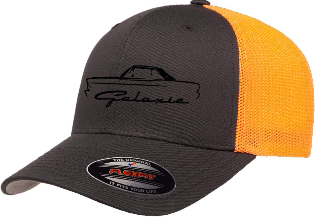 1965 1966 Ford Galaxie Hardtop Outline Design Trucker Mesh Fitted Cap