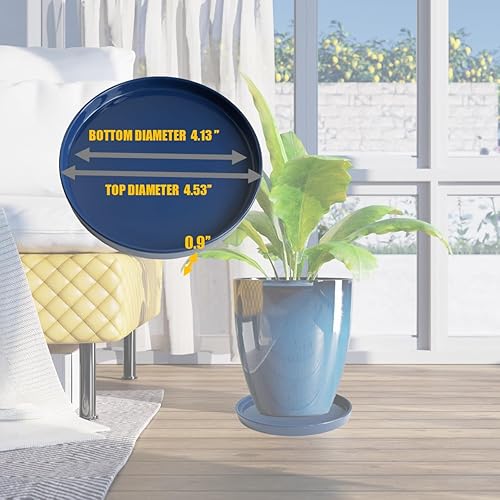 Miniatura 10 de Paquete de 2 bandejas de cerámica para macetas de 6 pulgadas, platillos para macetas de 4 5 6 7 8 9 10 11 12 pulgadas para interiores y exteriores,