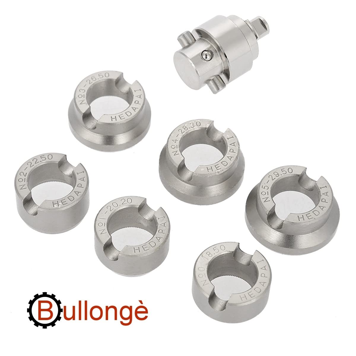 BULLONGÈ RLX Gehäuseöffner-Einsätze 5538 mit Adapter für Uhren-Gehäuseöffner 5700 - Uhrenwerkzeug zum Öffnen von RLX und TDR Uhren