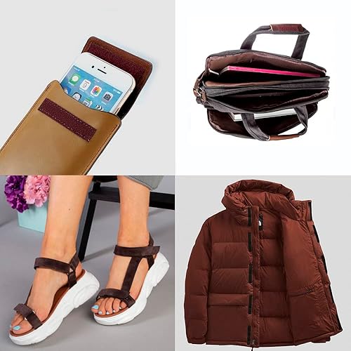 Miniatura 3 de Cinta de velcro para coser color burdeos de 1 pulgada de ancho, no adhesiva, tela de nailon rojo, juego de cierre de cinta de velcro para bolsos,