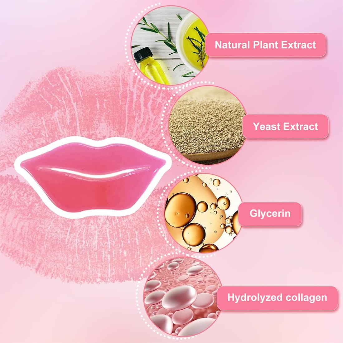 10 Pcs Máscara labial,Parche Labial,Colágeno Lip Mask,Máscara De Labios,Parches Labiales Hidratantes Nutritivos,Exfoliantes,Aptas para LabiosSecos y Agrietados