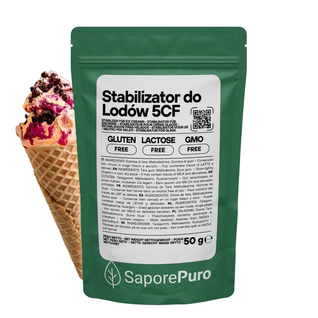 Saporepuro STABILIZATOR DO LODÓW I SORBETU z Mąką Tara i Guar - 50 gram