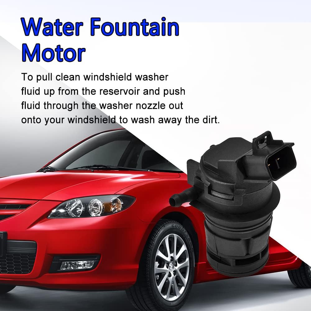 ASUBHA Windshield Washer Pump, Wiper Fluid Pump, Standard Windshield Front Washer Fluid Wiper Pump Compatible with Toyota Lexus Mazda Nissan Acura Honda, Replaces OEM #85330-60190 85330-AE010