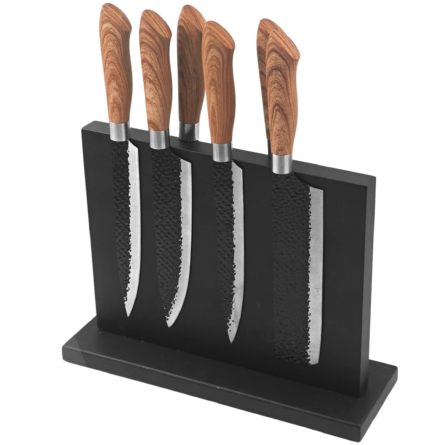 Support universel pour couteaux de cuisine aimanté en acacia