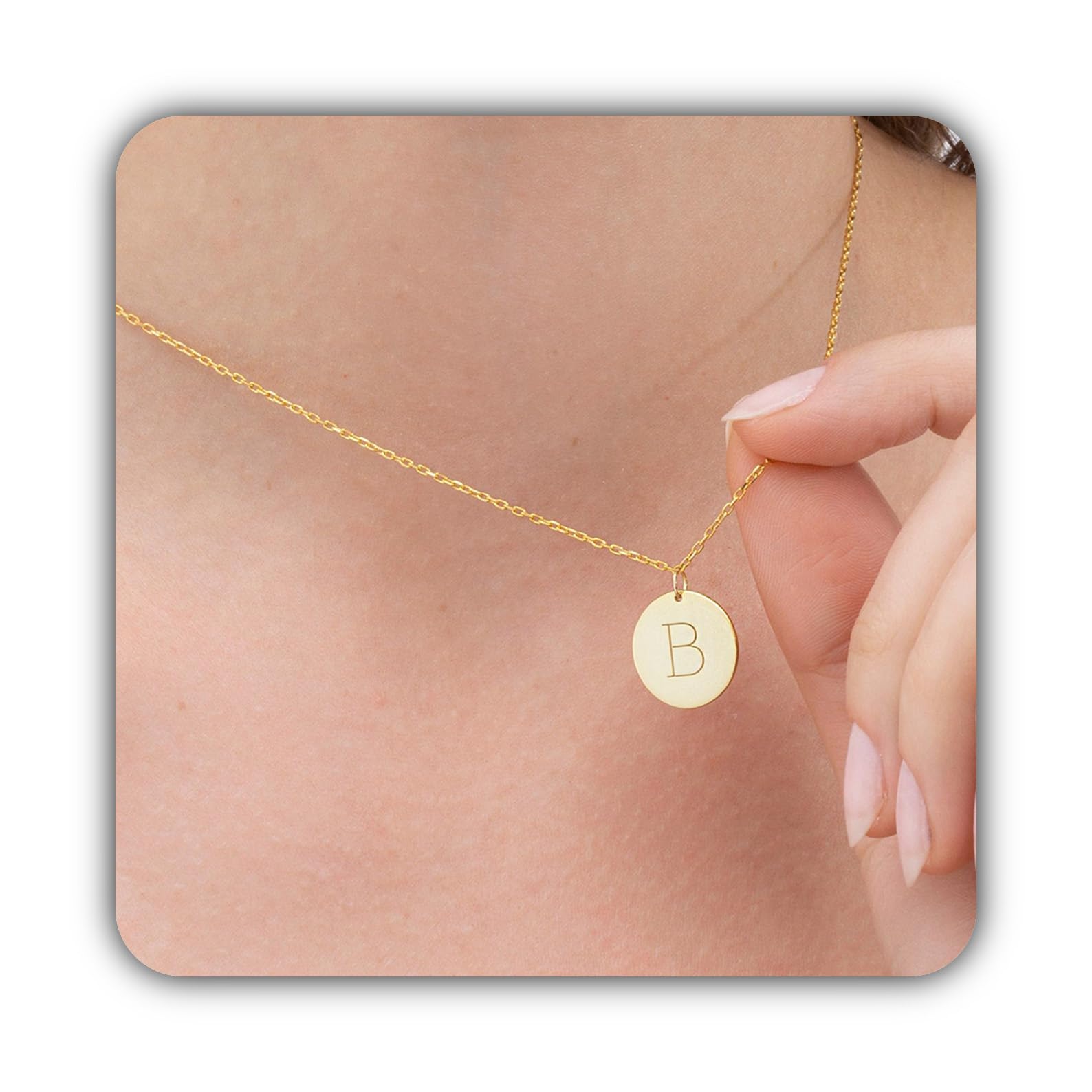 Personalizzato argento sterling disco collana iniziale ciondolo su misura gioiello