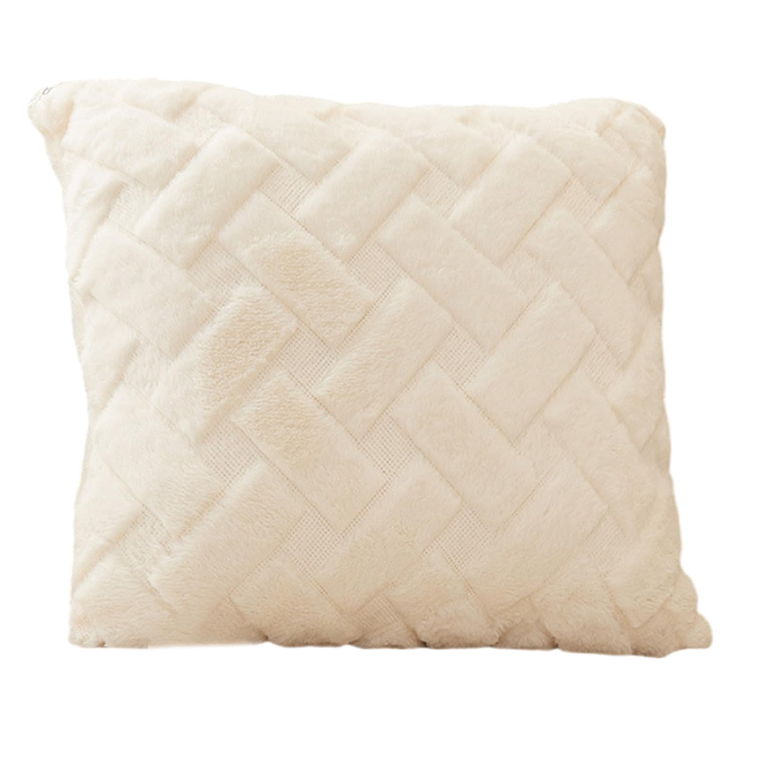 HZBB Luxurious Faux Furry Pillowcase Cushion Covers Pillow Sleeve with Striped Designs for Home Decoration 45x45cm Furry Pillowcase