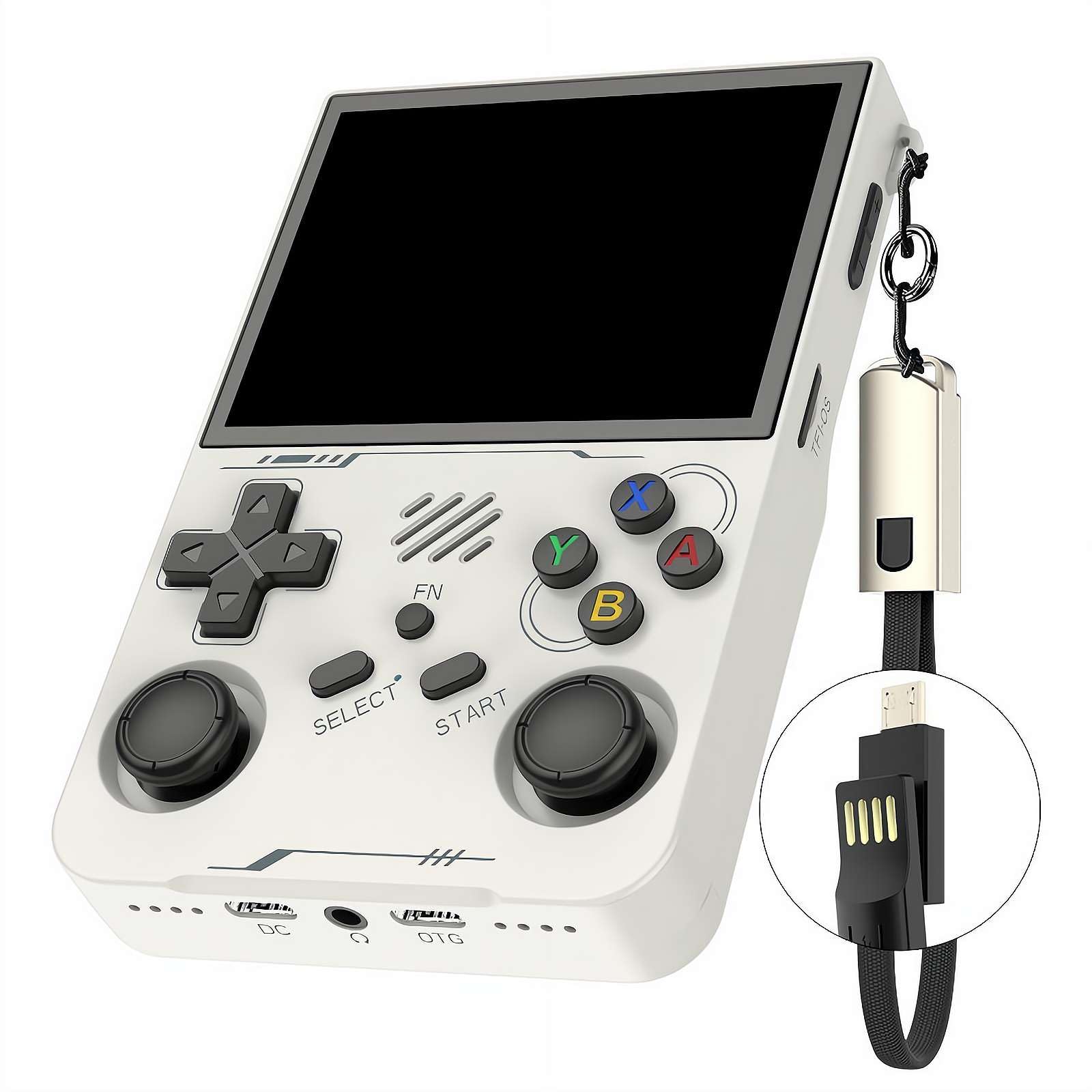 R36XX Console di gioco portatile retrò, console portatile per videogiochi con sistema Linux open source, WiFi Dual Band con Bluetooth, schermo da 3,5" e batteria da 3000 mAh (128 G)