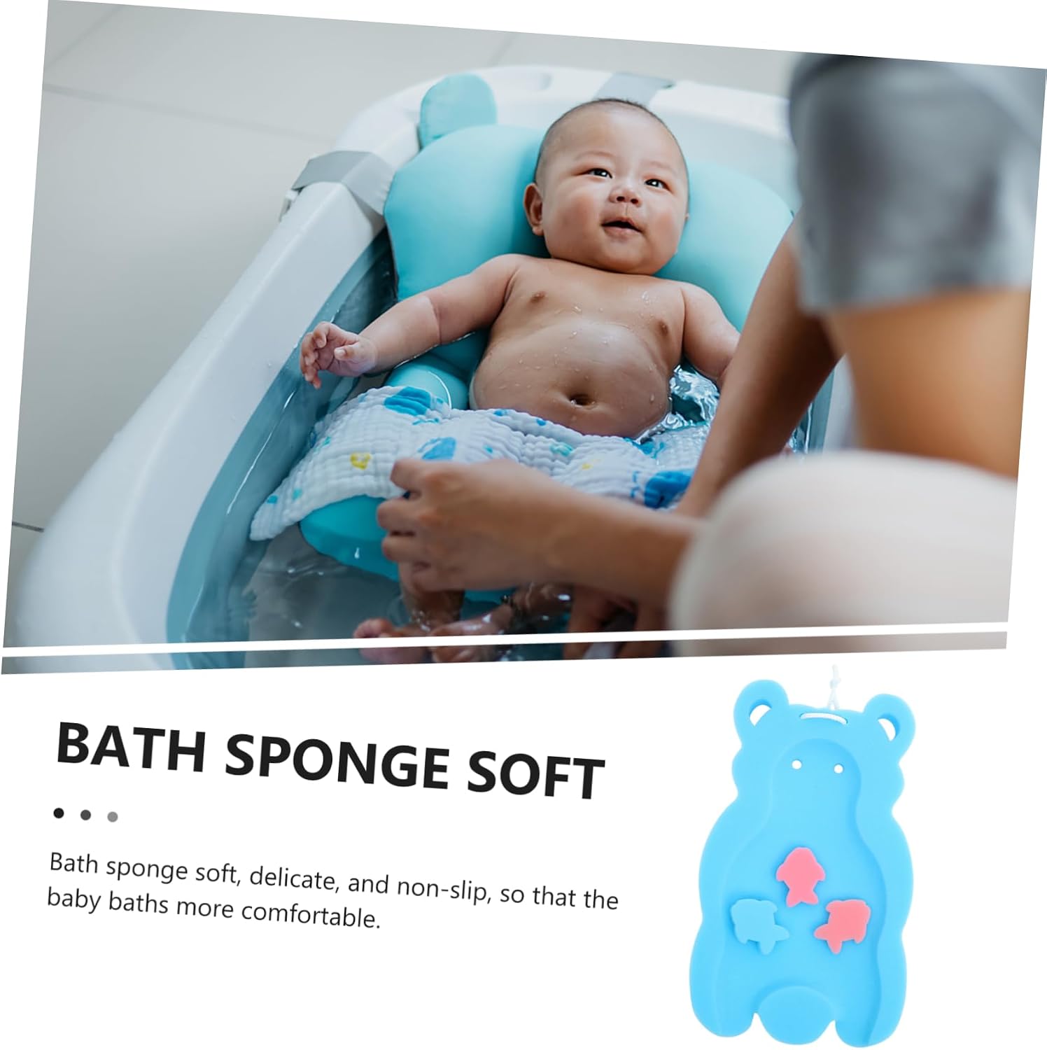 Baby Bathing Sponge Mat with Anti Slip Support for Kids