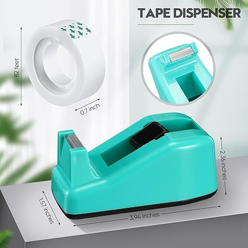 Miniatura 2 de Escritorio dispensador de cinta con 12 rollos de cinta pequeña transparente, repuestos de embalaje invisibles para envolver regalos, suministros