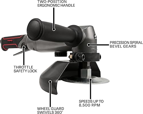 Miniatura 10 de JET JAT-450, amoladora angular de velocidad variable de 4 pulgadas (505450) negro
