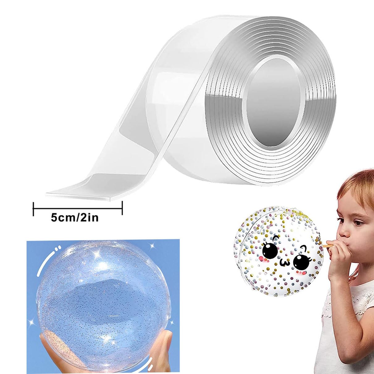 Nano Tape Bubbles Kit, set di nastro biadesivo per bolle, magia nano, set di nastri elastici per fai da te, bomboniere e regali per ragazze, ragazzi, bambini, adulti