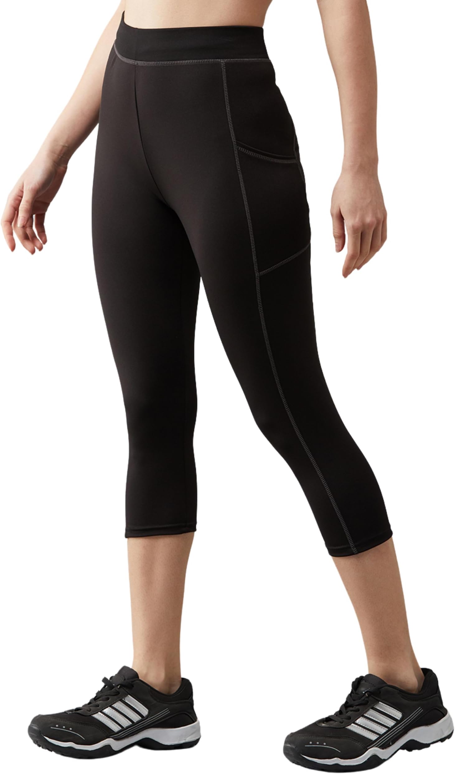 BLINKINBLINKIN Yoga Pants for Womenà¤‚ & 3/4th Gym Capri Pants for Women Workout with Side Pockets(204), Dark Blue, 38