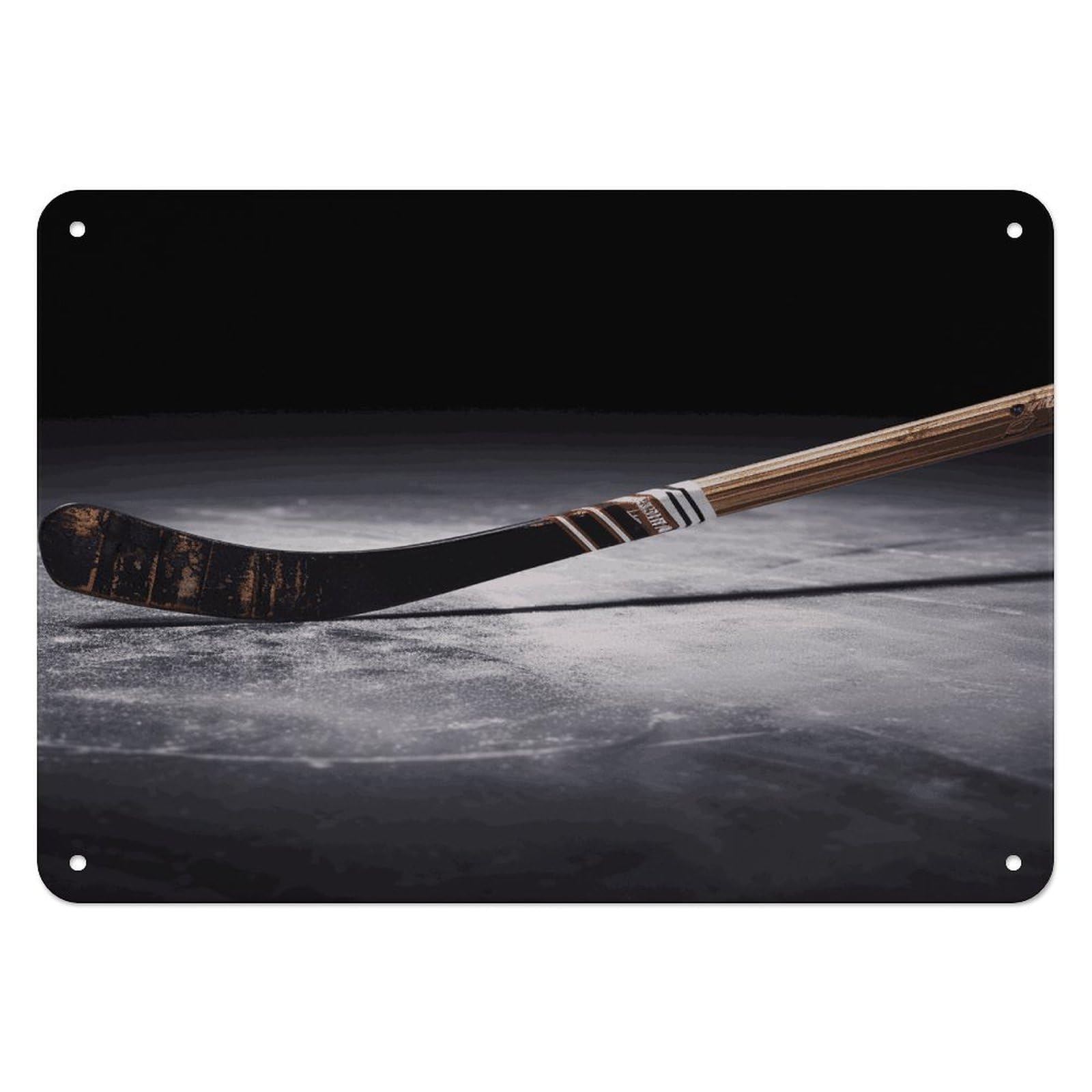 Btcowzrv Style Hockey Stick Metal Sign, 5.5" X 7.9" Tin Wall Decor, Wall Art Plaques For Home Wedding Decor Room Living Room Decoration