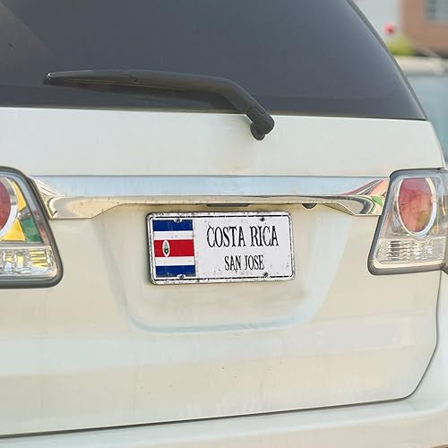 Miniatura 5 de Placa de matrícula de metal con bandera de Costa Rica, bandera nacional, ciudad de San José, placa decorativa novedosa de 6 x 12 pulgadas, recuerdo