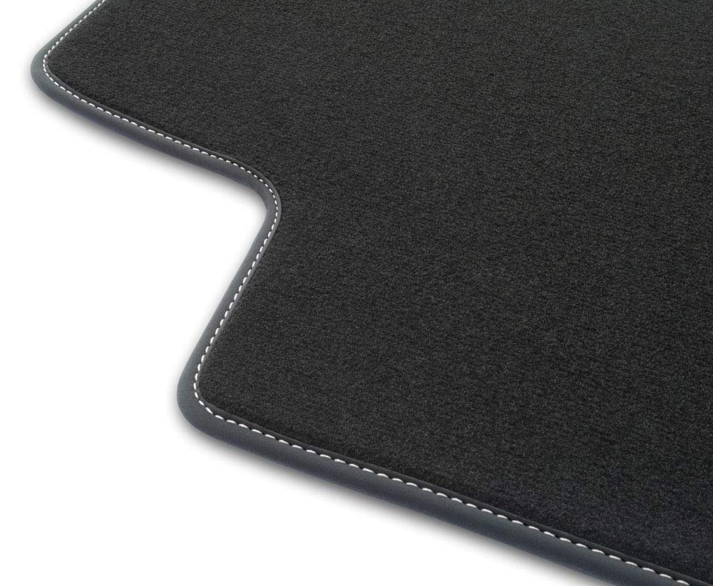 Tapis De Sol Conducteur Velours Premium M MOTOS Pour Mitsubishi Colt III (2008-2012) - Bleu, Côté Conducteur