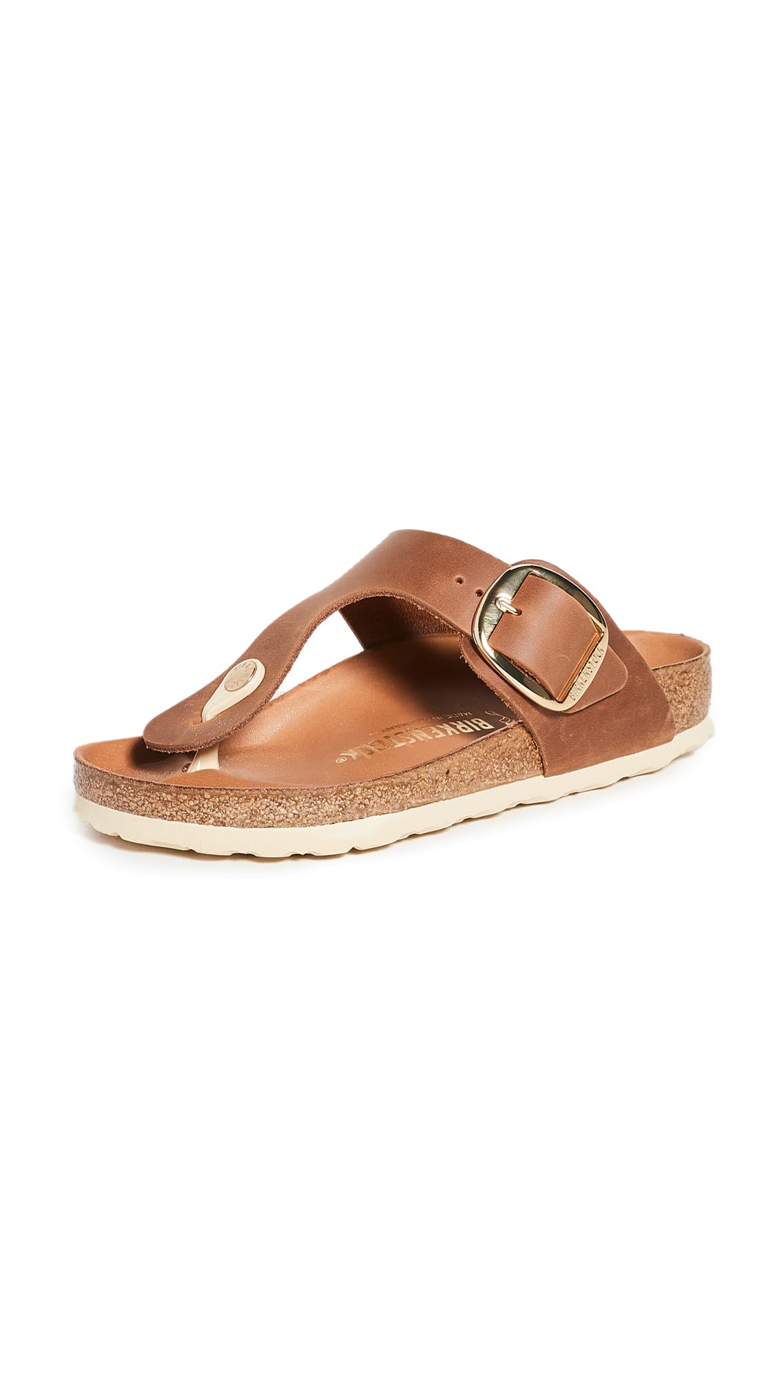 Cognac Leather Big Buckle Gizeh Sandals by Birkenstock