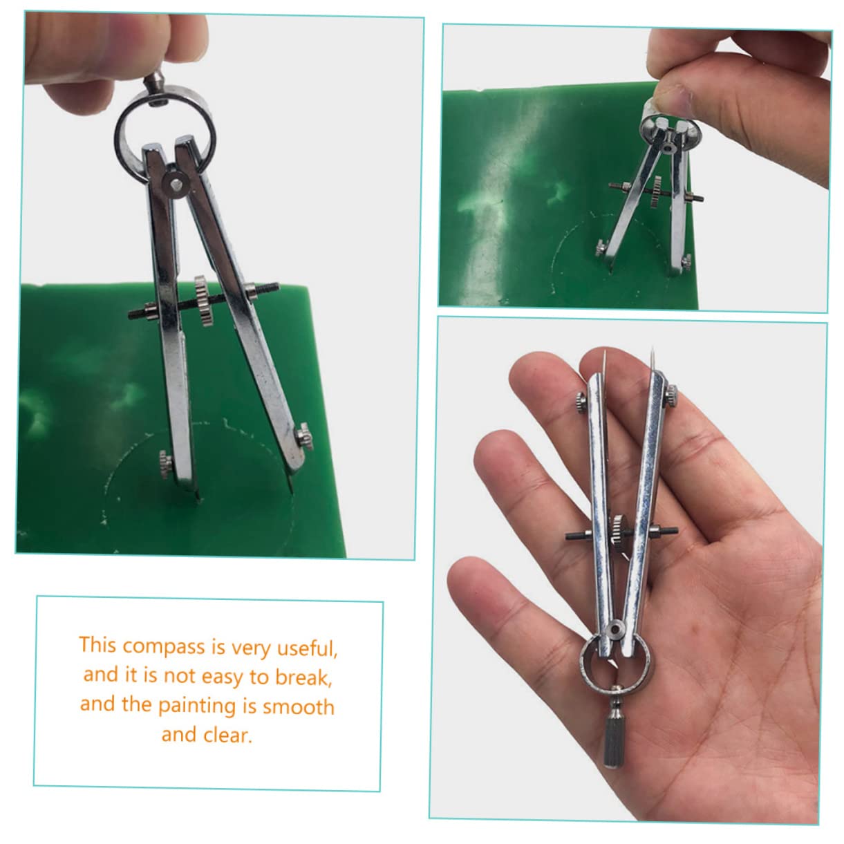 Lurrose 4 Pièces boussoles compas scolaire compas de charpentier boussole pour les maths rapporteur et boussole outils de dessin de boussole outil de dessin de cercle Acier inoxydable
