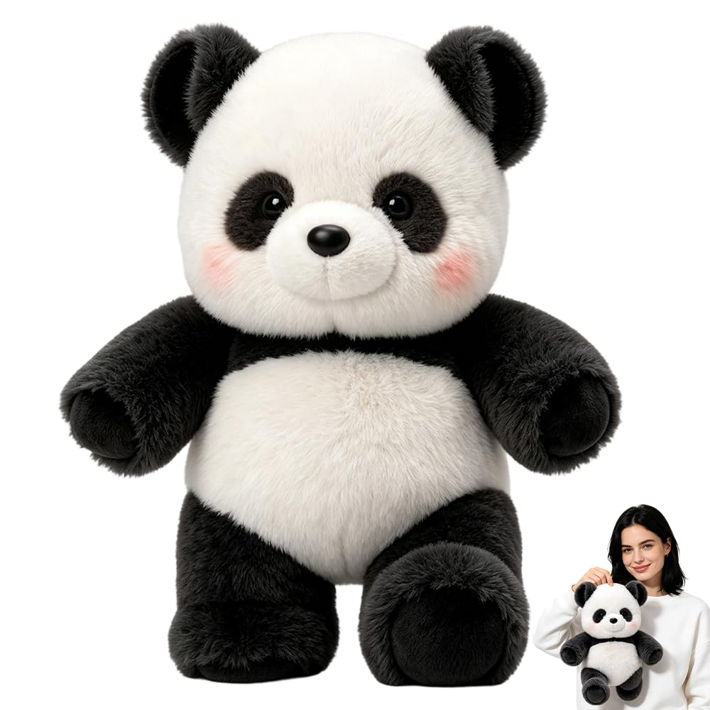 Running Panda Plush Toy, 18 Inch Cute Pandas Running Stuffed Animal, Black — image 1