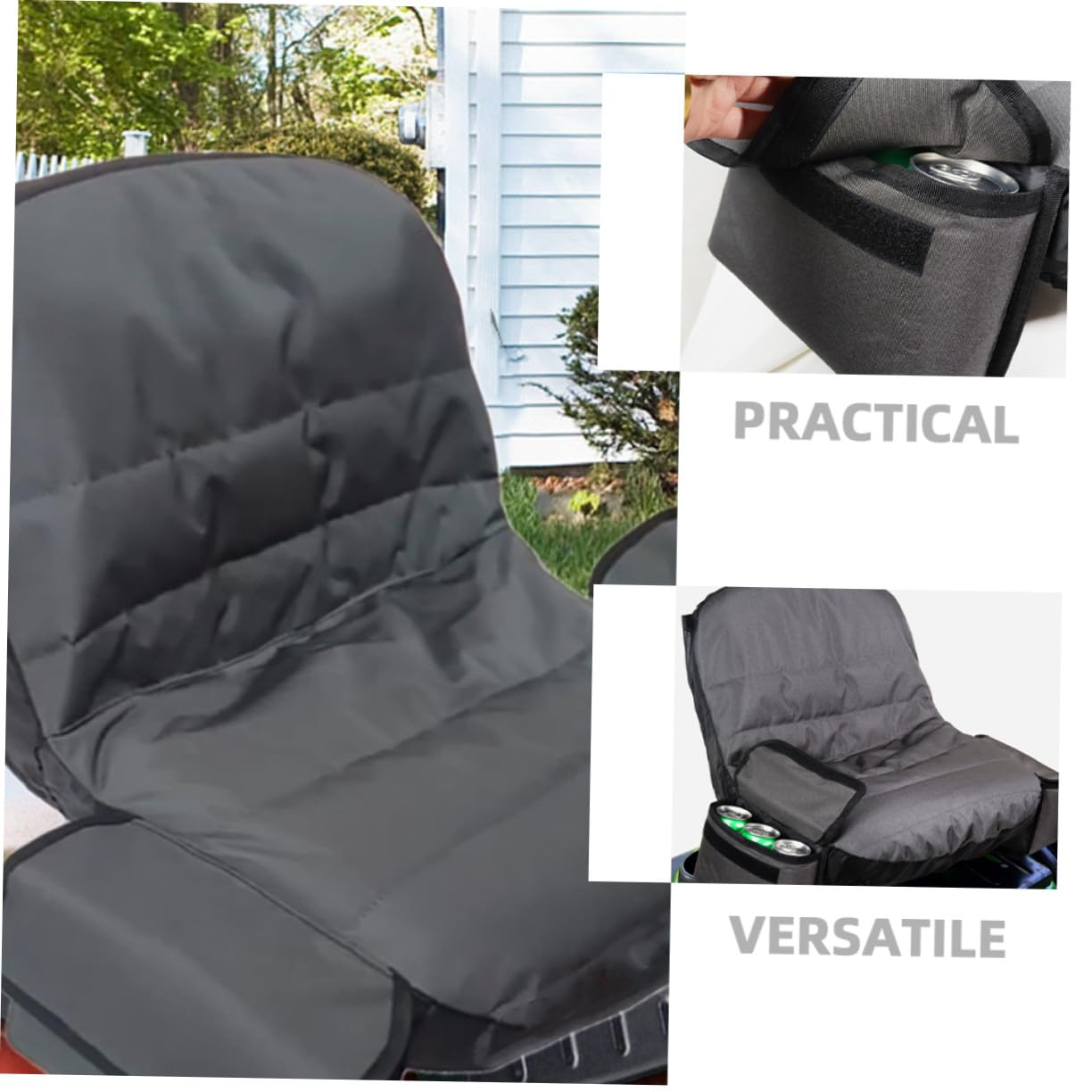 Funda de Asiento para Cortacésped Resistente la Intemperie Cubierta Protectora para Tractor de Césped de Oxford Gris Fácil Instalación y Durabilidad Reforzada