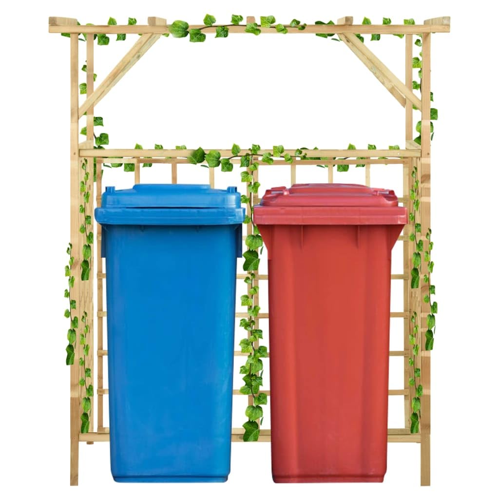 Pergola de Jardin pour poubelles Doubles Bois de pin imprégné pour Jardin, Terrasse, Extérieur, Événements, Fêtes