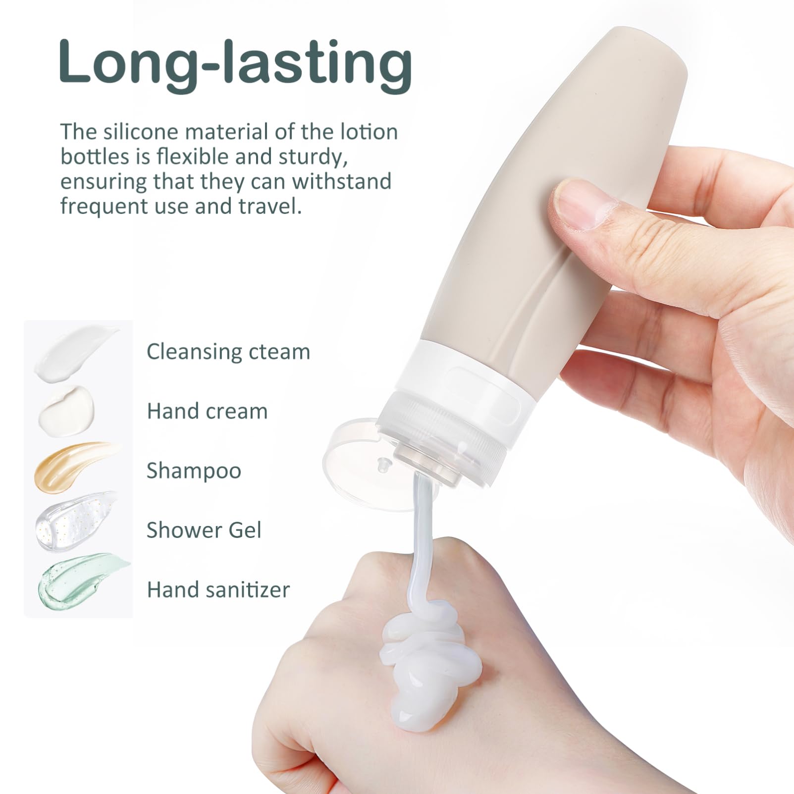FOMIYES 5 Set Di Flaconi Da Viaggio in Silicone Per Articoli Da Toeletta Dispenser Per Shampoo E Ricaricabili Contenitori Portatili A Prova Di Perdite Formato Da Viaggio
