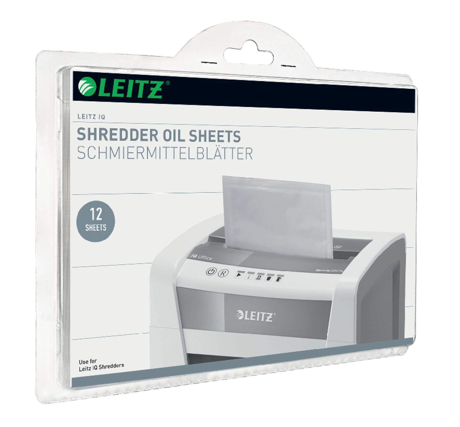 LEITZ IQ Lot de 12 Feuilles de lubrifiant pour destructeur de Documents