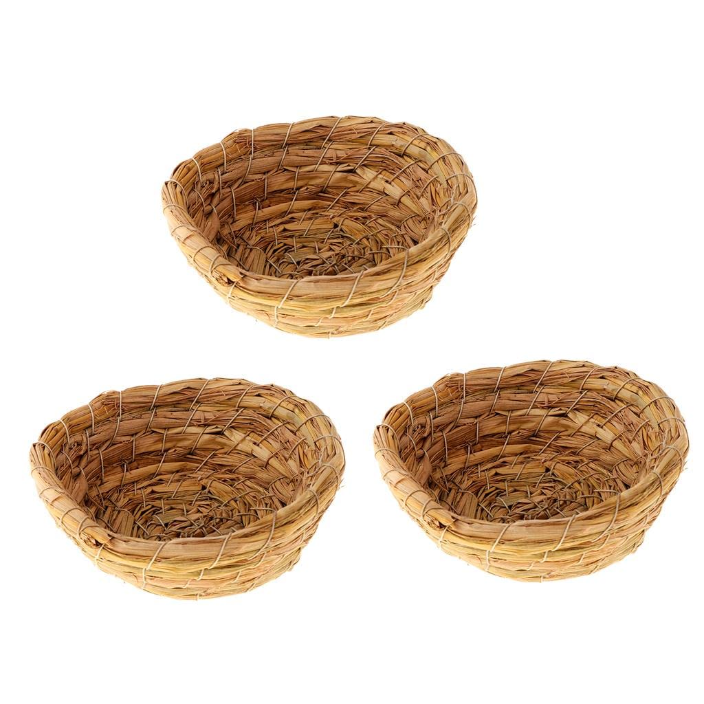 3Pcs Woven Straw Bird Nest Cage Birdhouse/Bed House for Parrot Pigeon | Home & Garden | Yard, Garden & Outdoor Living | Bird & Wildlife Accessories | Birdhouses