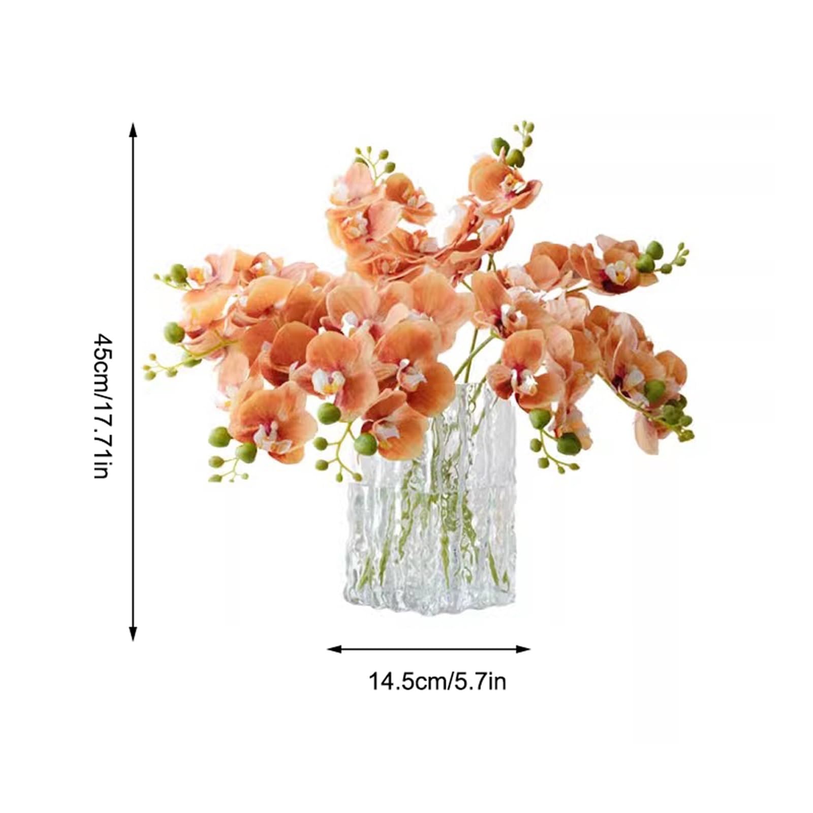 Fiori Finti Vaso di vetro simulato fiori artificiali arancione chiaro lusso classico cinese soggiorno decorazione della tavola bouquet Fiori Artificiali Per Esterni