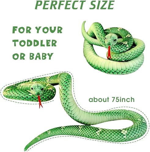 Miniatura 8 de BALRAJ Serpiente gigante de peluche de 110 pulgadas de serpiente de peluche realista, serpiente realista, juguete de serpiente de peluche, regalo