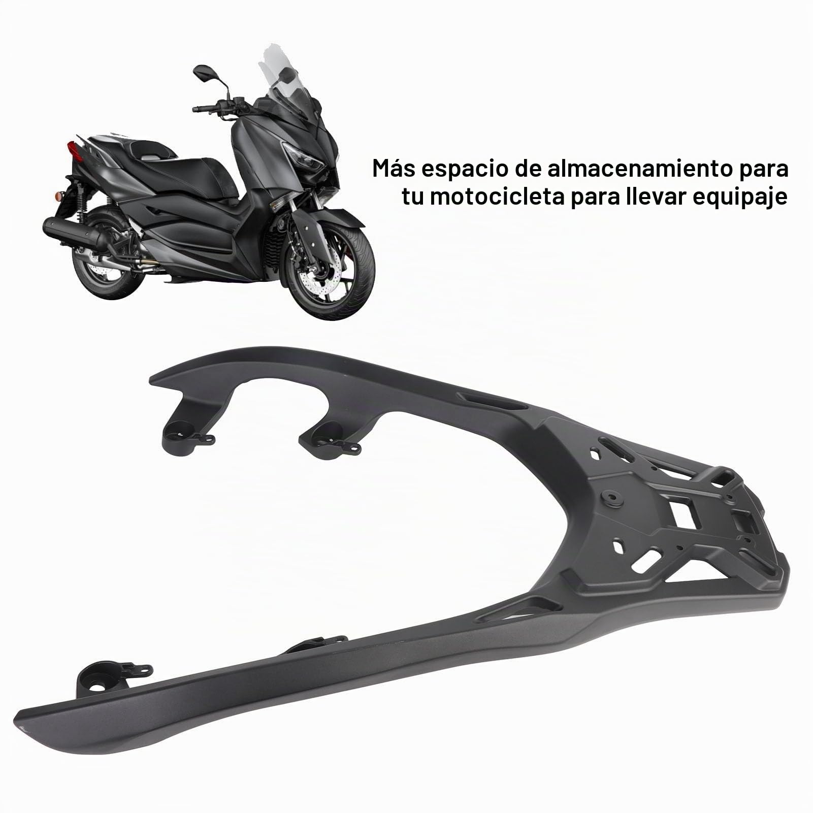 Xmax 125 250 300 Portaequipajes Trasero 2017-2024 Portaequipajes de Aleación de Aluminio para Motocicletas, Acabado Negro Mate, Estante de Almacenamiento Resistente